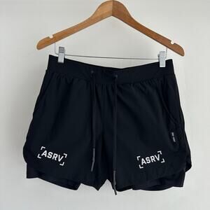 ASRV Shorts Mens Medium Black Tetra Lite Lined 5 Inch Inseam DSG 0467 Workout